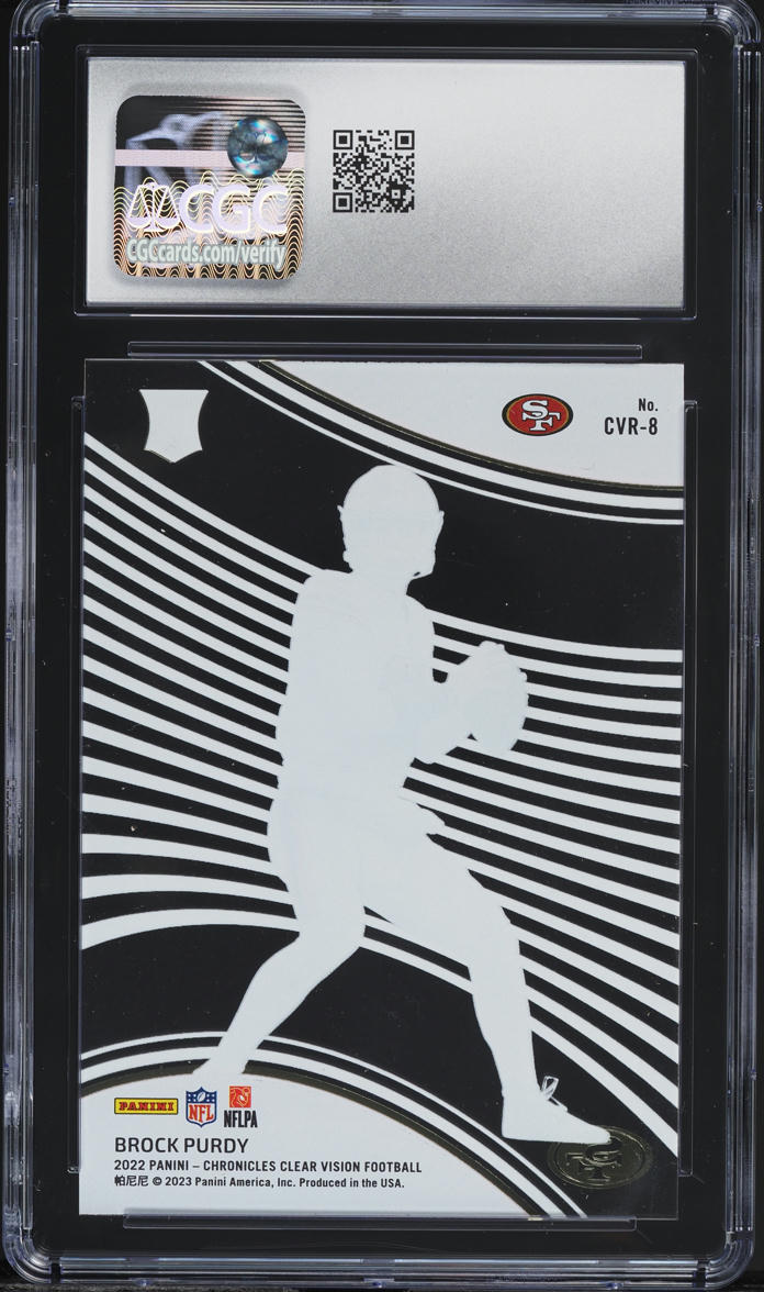 2022 Panini Chronicles Clear Vision Brock Purdy ROOKIE #CVR-8 CGC 10 GEM MINT