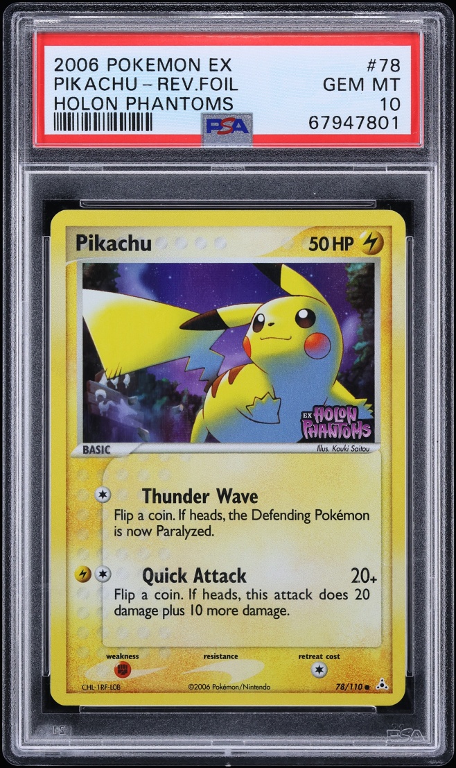 2006 Pokemon EX Holon Phantoms Reverse Holo Pikachu #78 PSA 10 GEM MINT