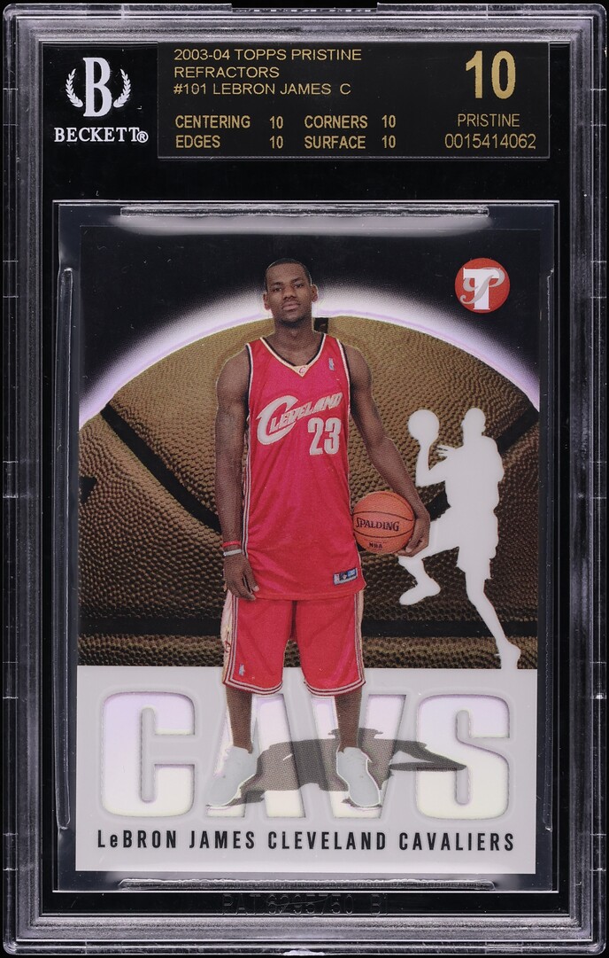 2003 Topps Pristine Refractor LeBron James ROOKIE /1999 #101 BGS 10 PRISTINE, BLACK LABEL
