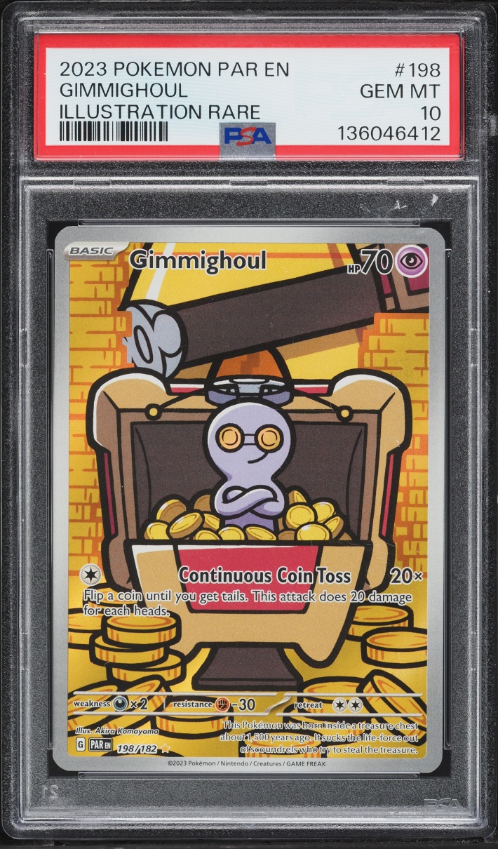 2023 Pokemon Scarlet & Violet Paradox Rift IR Gimmighoul #198 PSA 10 GEM MINT