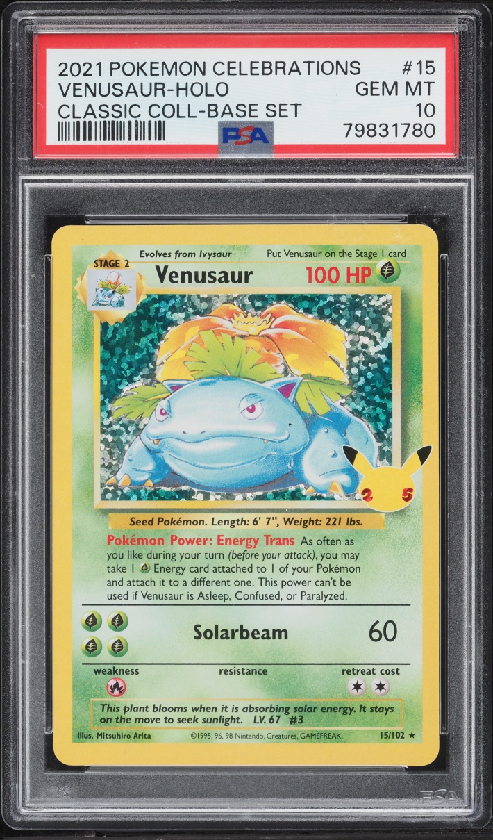 2021 Pokemon Sword & Shield Celebrations Classic Collection Holo Venusaur #15 PSA 10 GEM MINT