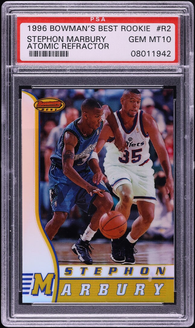 1996 Bowman's Best Refractor Stephon Marbury ROOKIE #R2 PSA 10 GEM