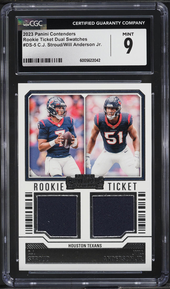 2023 Panini Contenders Ticket C.J. Stroud Will Anderson ROOKIE PATCH #DS-5 CGC 9