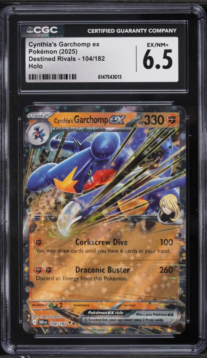 2025 Pokemon Scarlet & Violet Destined Rivals Holo Cynthia's Garchomp ex #104 CGC 6.5 EXMT+
