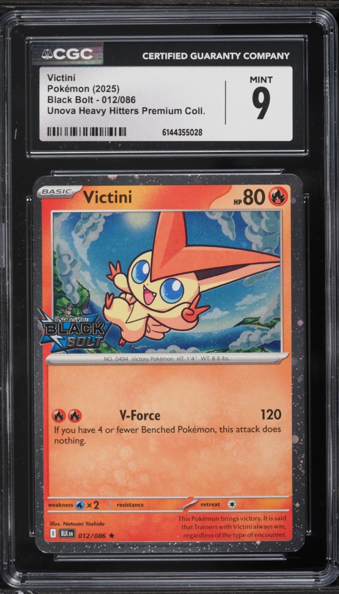 2025 Pokemon Scarlet & Violet Black Bolt Unova Heavy Hitters Premium Victini #12 CGC 9 MINT