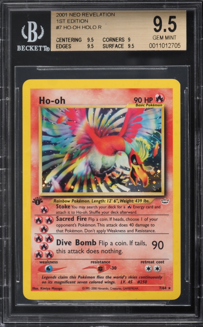 2001 Pokemon Neo Revelation 1st Edition Holo Ho-Oh #7 BGS 9.5 GEM MINT