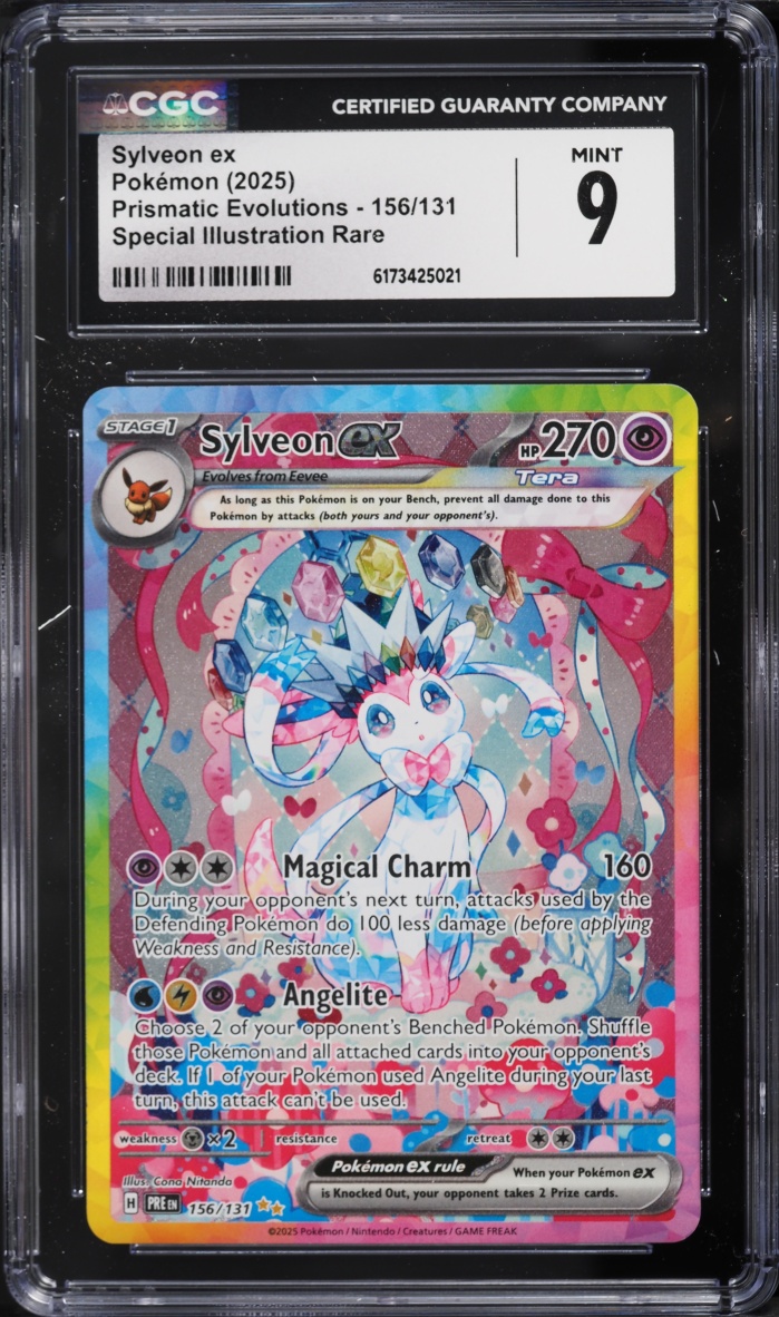 2025 Pokemon Scarlet & Violet Prismatic Evolutions SIR Sylveon ex #156 CGC 9 MINT