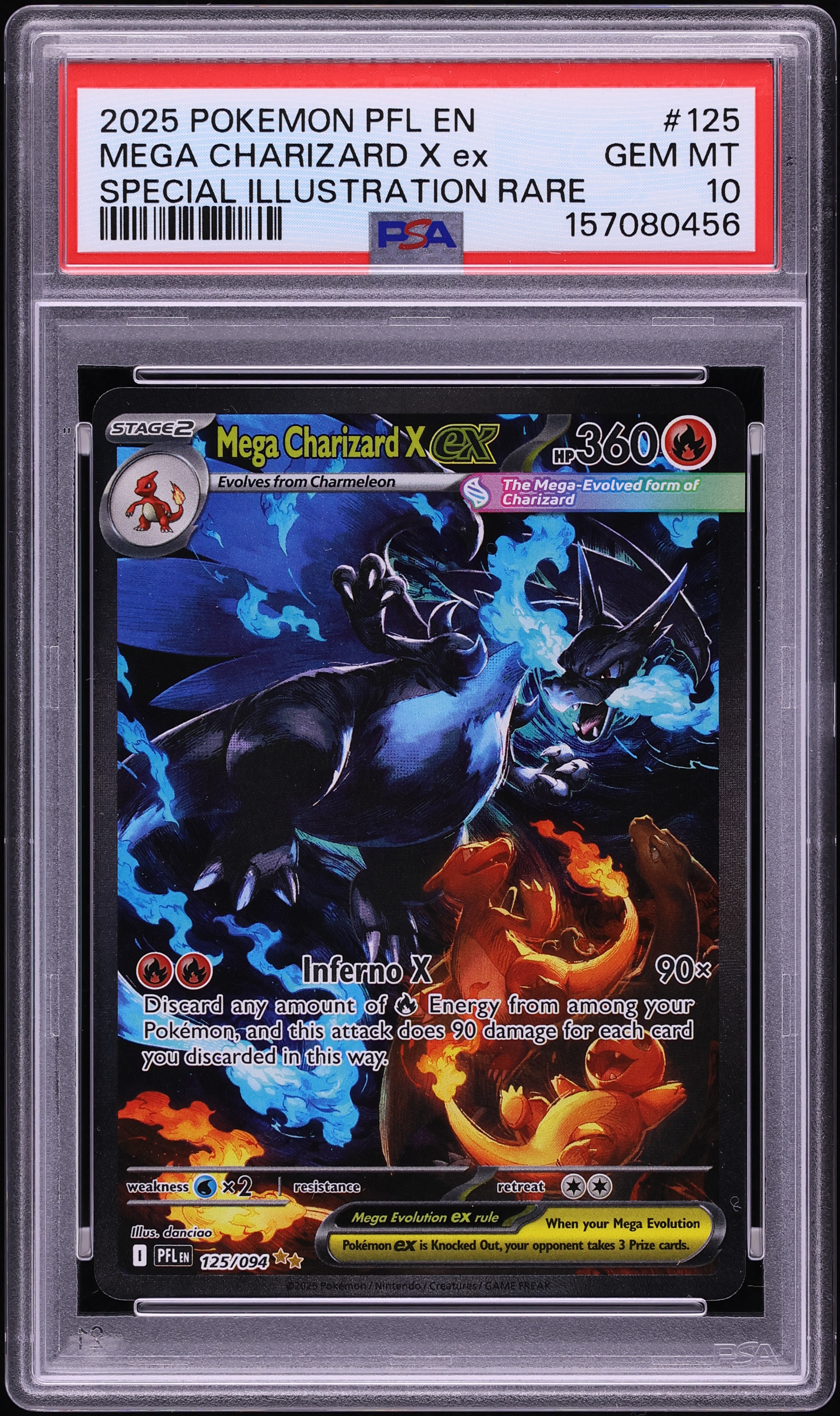 2025 Pokemon Mega Evolution Phantasmal Flames SIR Mega Charizard X Ex #125 PSA 10 GEM MINT