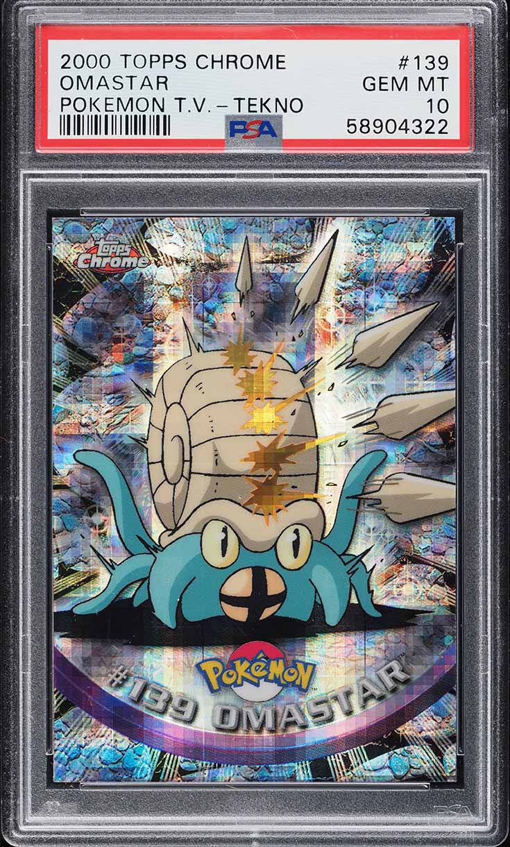 2000 Topps Chrome Pokemon Series 2 Tekno Omastar #139 PSA 10 GEM MINT