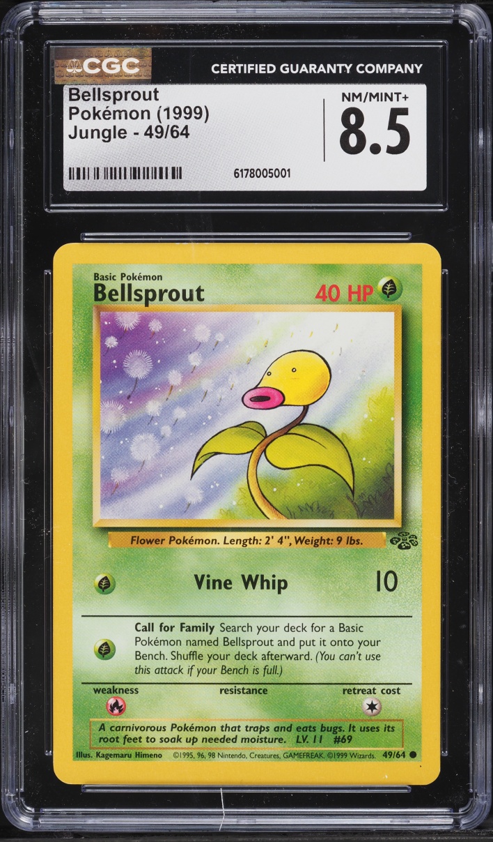 1999 Pokemon Jungle Bellsprout #49 CGC 8.5 NM-MT+