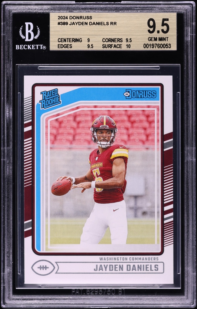 2024 Donruss Football Jayden Daniels ROOKIE #389 BGS 9.5 GEM MINT