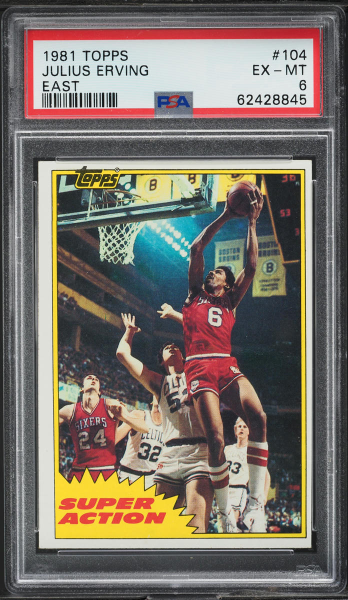 1981 Topps Basketball Julius Erving EAST #104 PSA 6 EXMT