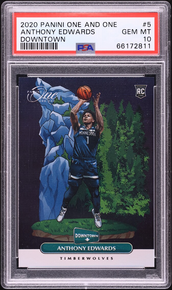 2020 Panini One And One Downtown Anthony Edwards ROOKIE #5 PSA 10 GEM MINT