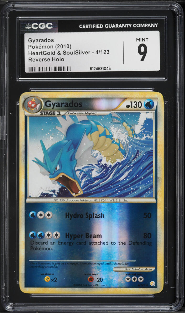 2010 Pokemon HeartGold & SoulSilver Reverse Holo Gyarados #4 CGC 9 MINT