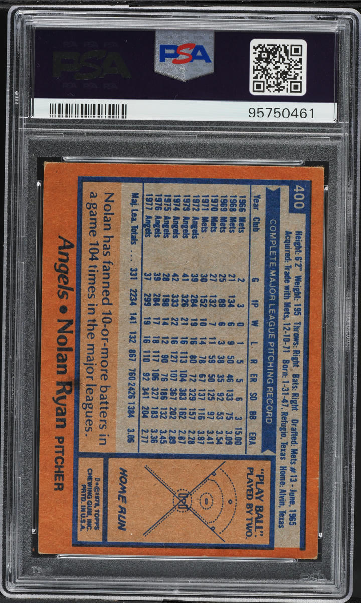 1978 Topps Nolan Ryan #400 PSA 4 VGEX