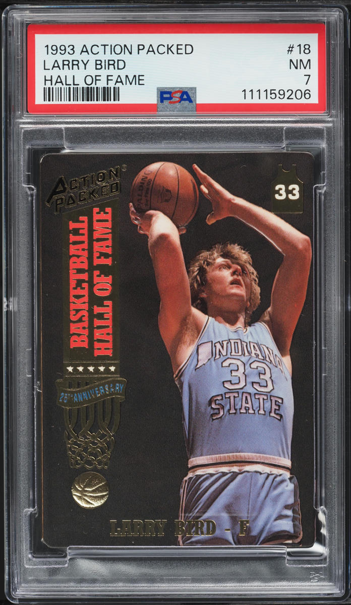 1993 Action Packed Hall Of Fame Larry Bird #18 PSA 7 NRMT