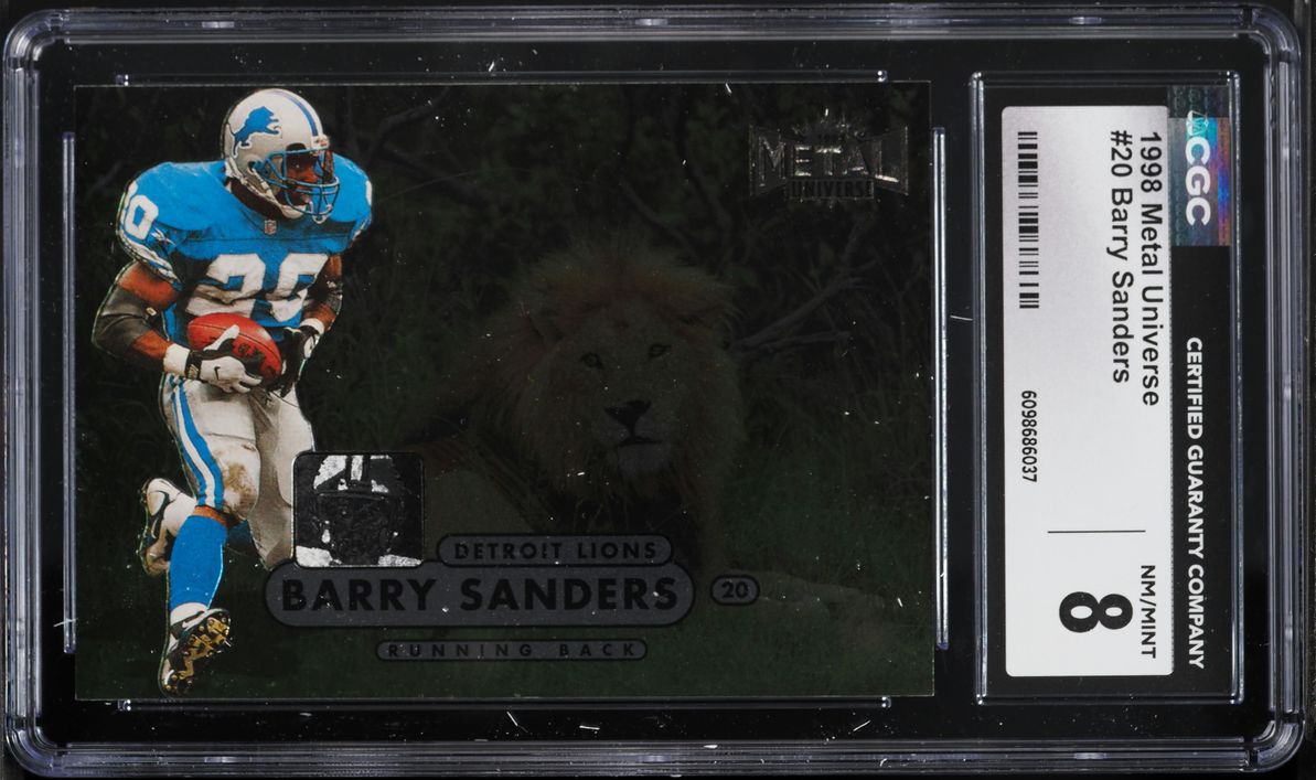 1998 Metal Universe Barry Sanders #20 CGC 8 NM-MT