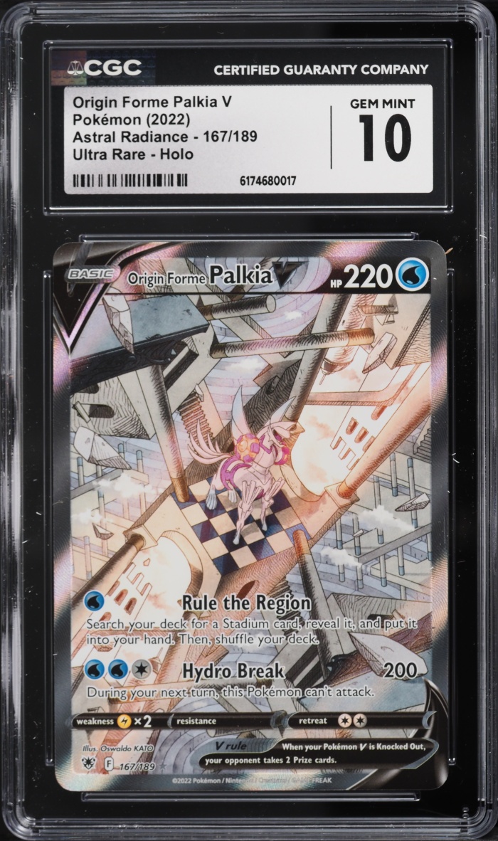 2022 Pokemon Sword & Shield Astral Radiance Alt Art Origin Forme Palkia V #167 CGC 10 GEM MINT