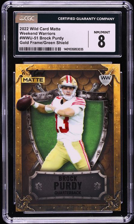 2022 WC Matte Weekend Warriors Gold Frame Green Shield Brock Purdy ...