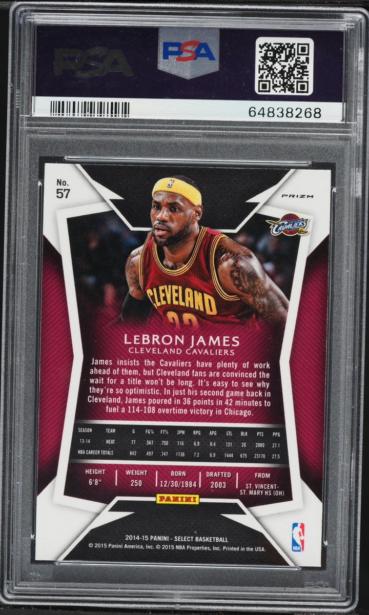 2014 Select Silver Prizm LeBron James #57 PSA 10 GEM MINT