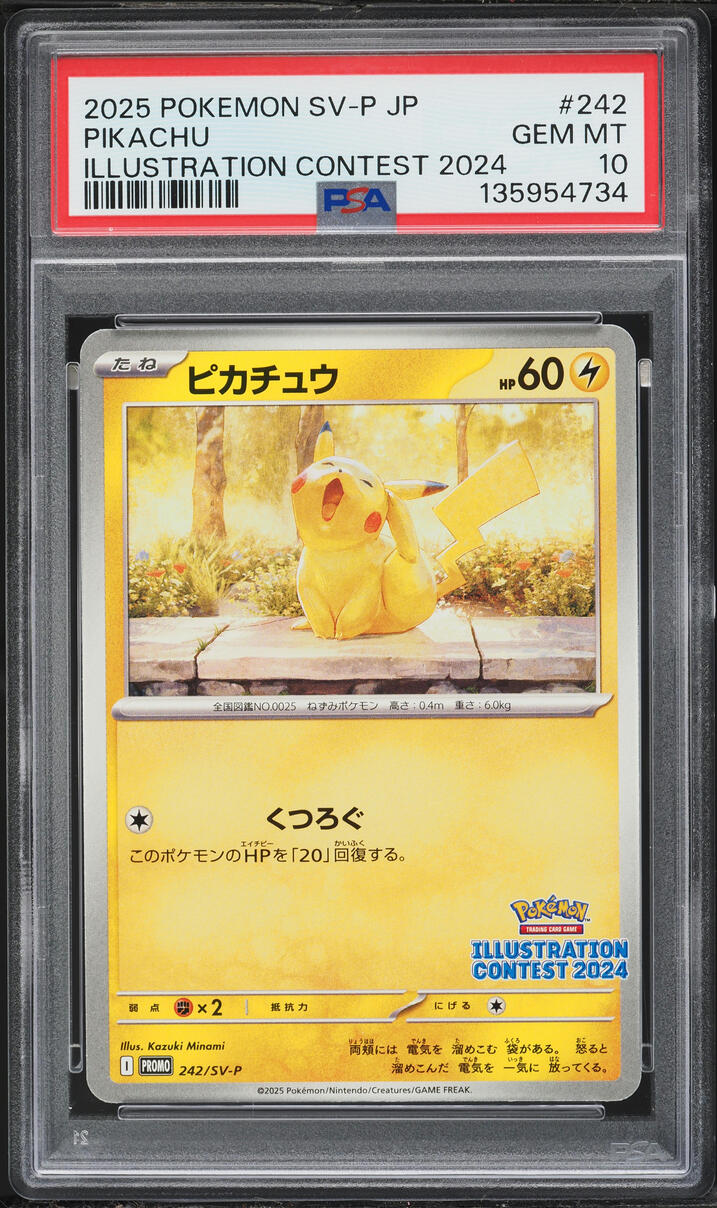 2025 Pokemon Japanese Scarlet & Violet Promo Illustration Contest Pikachu #242 PSA 10 GEM MINT