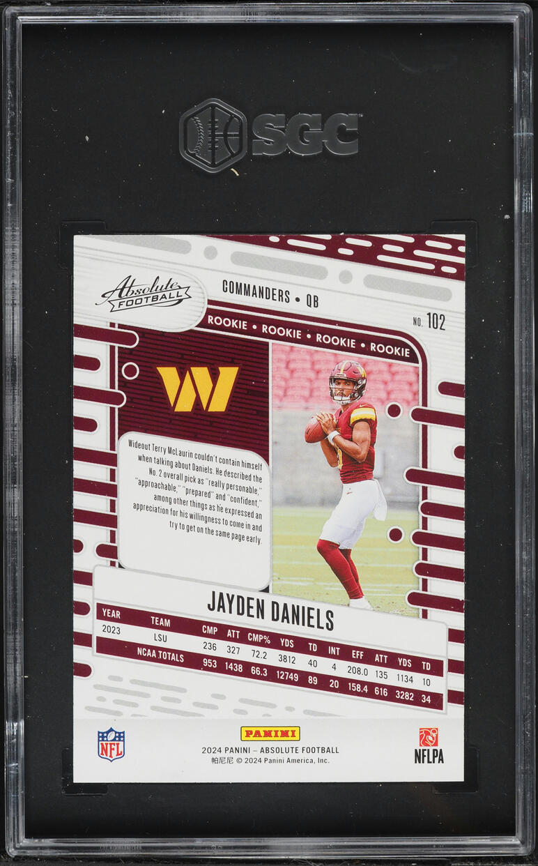 2024 Absolute Retail Jayden Daniels ROOKIE #102 SGC 10 GEM MINT
