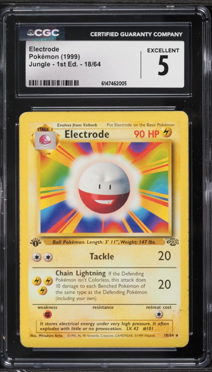 1999 Pokemon Jungle 1st Edition Electrode #18 CGC 5 EX
