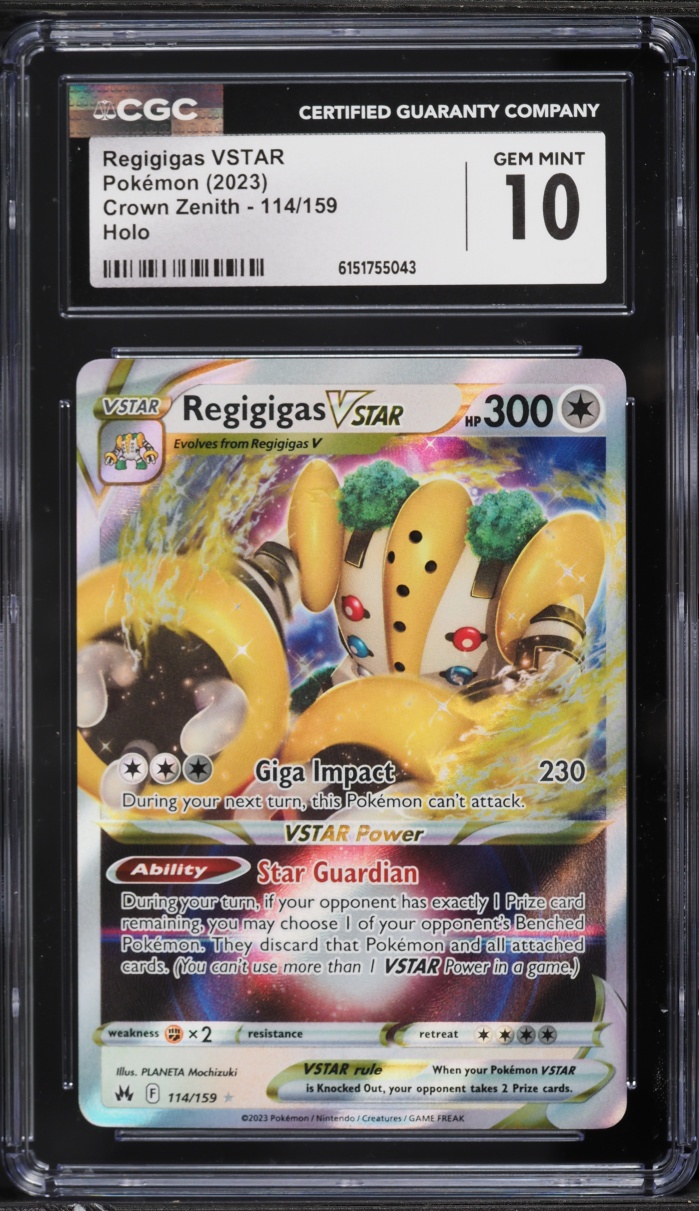 2023 Pokemon Sword & Shield Crown Zenith Holo Regigigas VSTAR #114 CGC 10 GEM MINT