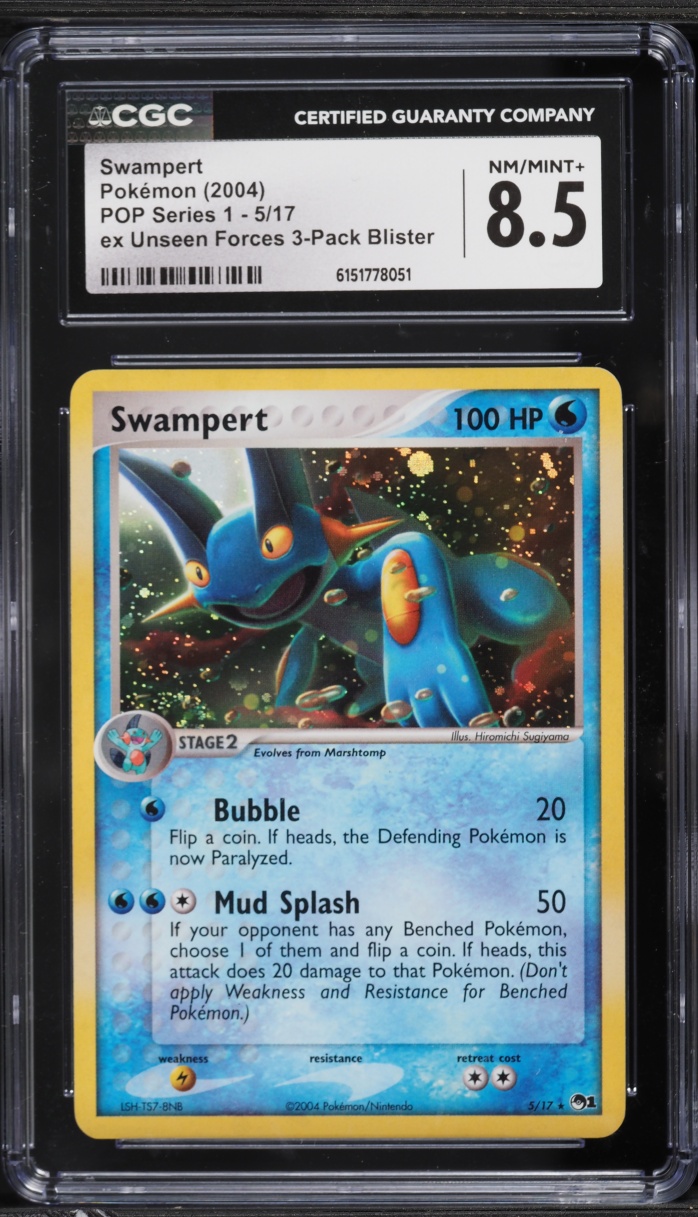 2004 Pokemon POP Series 1 Holo Swampert #5 CGC 8.5 NM-MT+