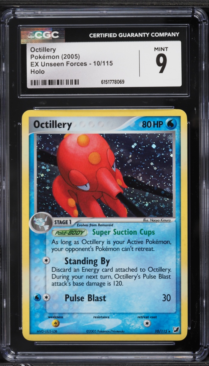 2005 Pokemon EX Unseen Forces Holo Octillery #10 CGC 9 MINT