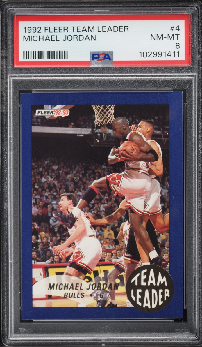 1992 Fleer Team Leader Michael Jordan #4 PSA 8 NM-MT