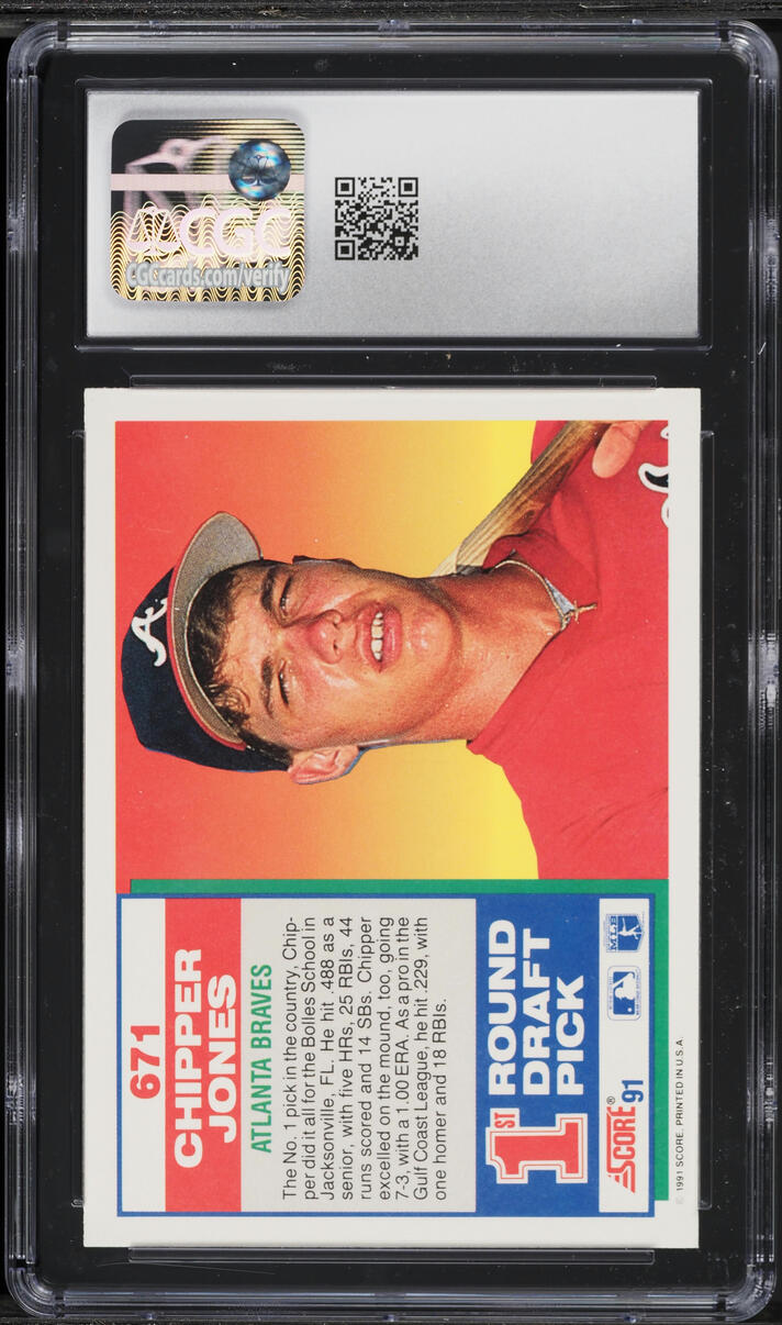 1991 Score Chipper Jones ROOKIE #671 CGC 9.5 MINT+
