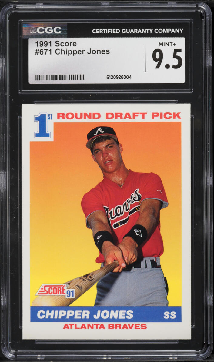 1991 Score Chipper Jones ROOKIE #671 CGC 9.5 MINT+