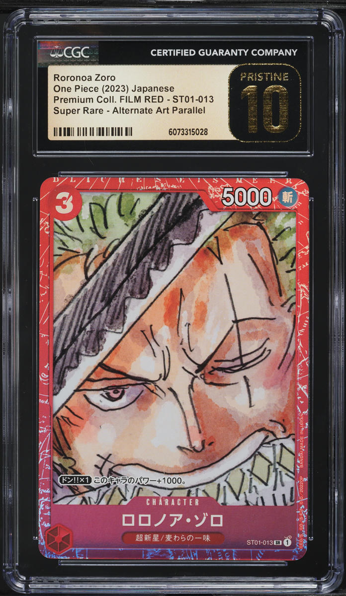 2023 One Piece Japanese Premium Film Red Alt Art Roronoa Zoro #ST01-013 CGC 10