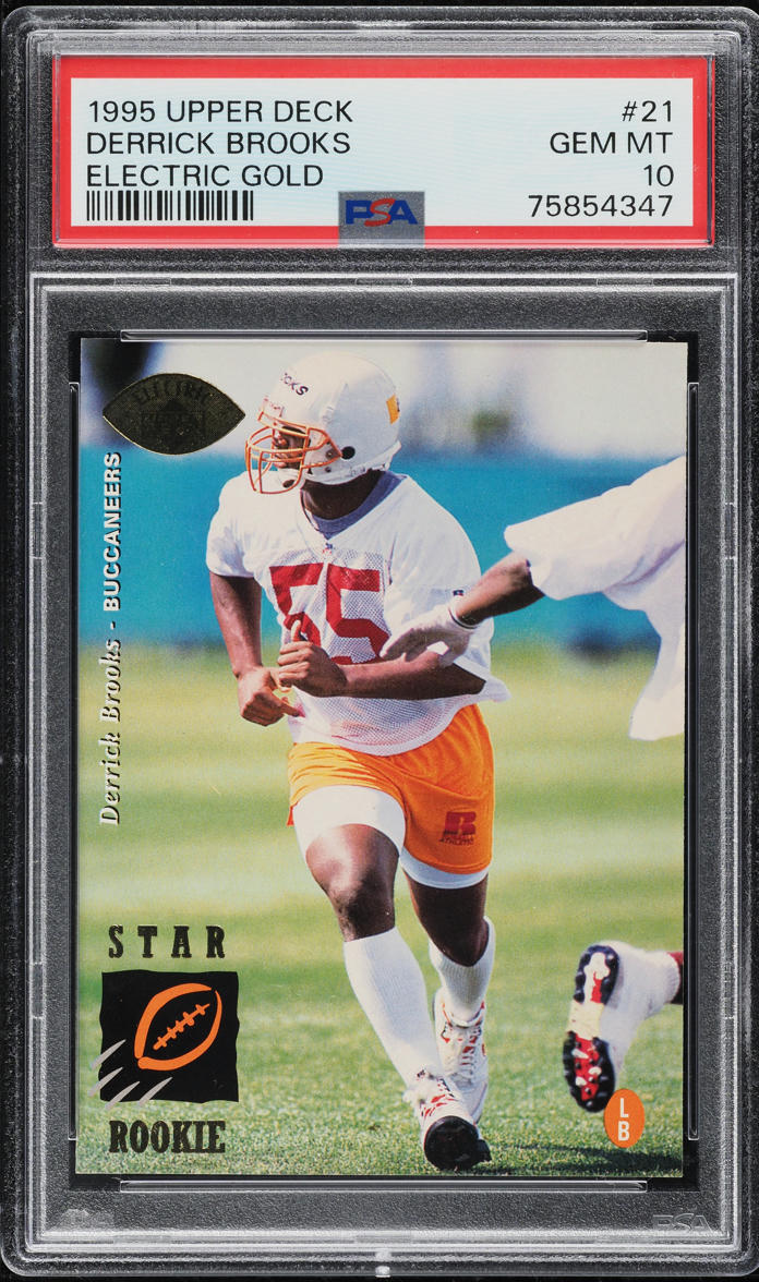 1995 Upper Deck Electric Gold Derrick Brooks ROOKIE #21 PSA 10 GEM MINT