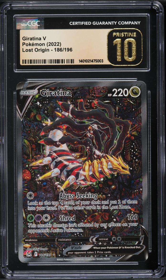 2022 Pokemon Sword & Shield Lost Origin Alt Art Giratina V #186 CGC 10 PRISTINE
