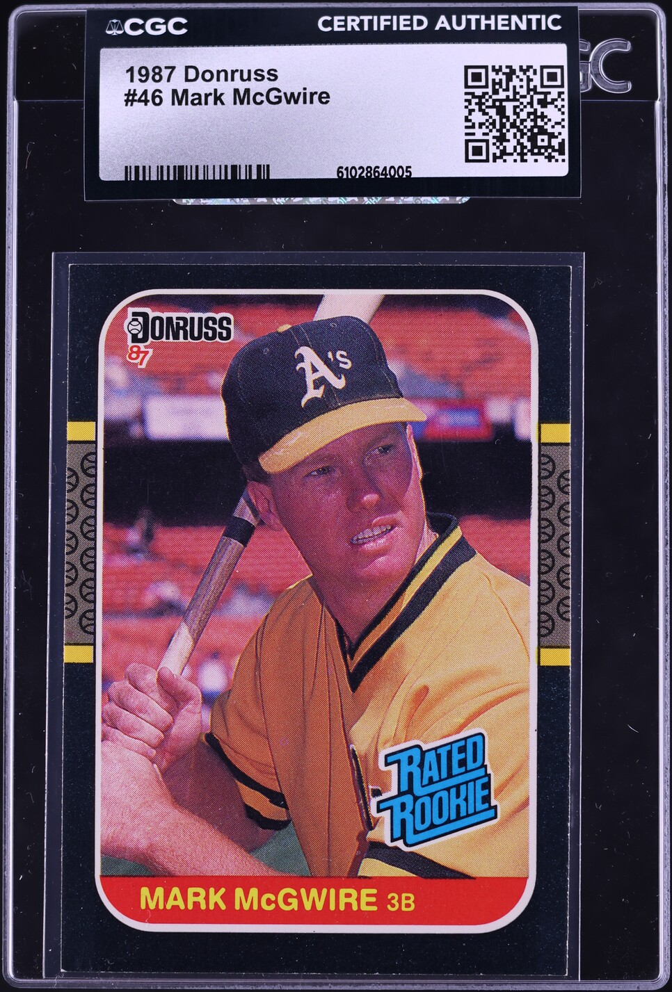 1987 Donruss Mark McGwire ROOKIE #46 CGC AUTH