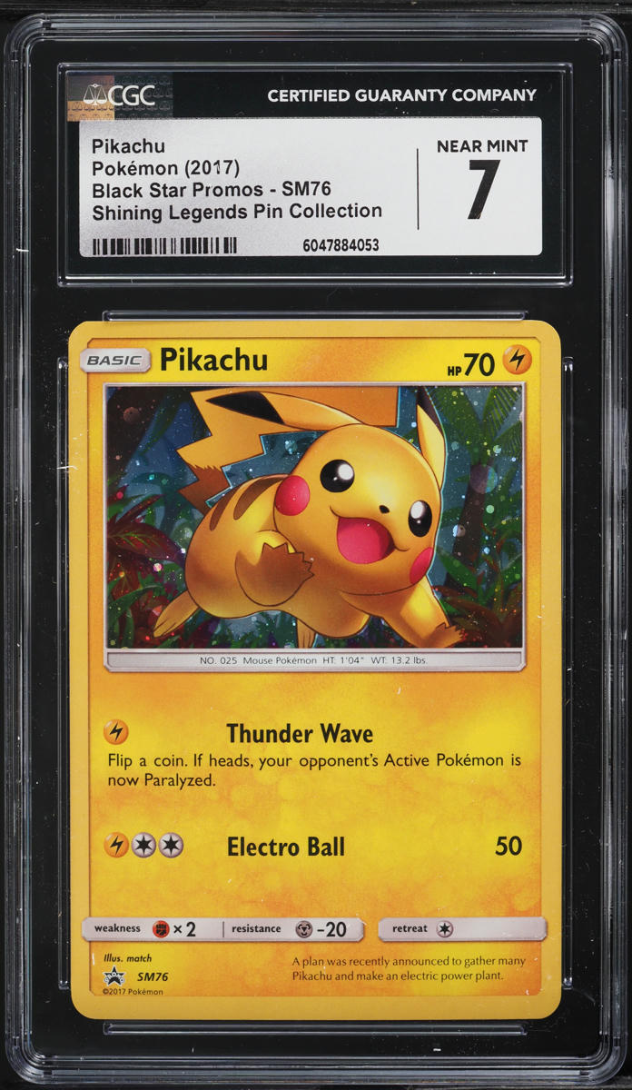 2017 Pokemon SM Black Star Promo Shining Legends Pikachu #SM76 CGC 7 NRMT