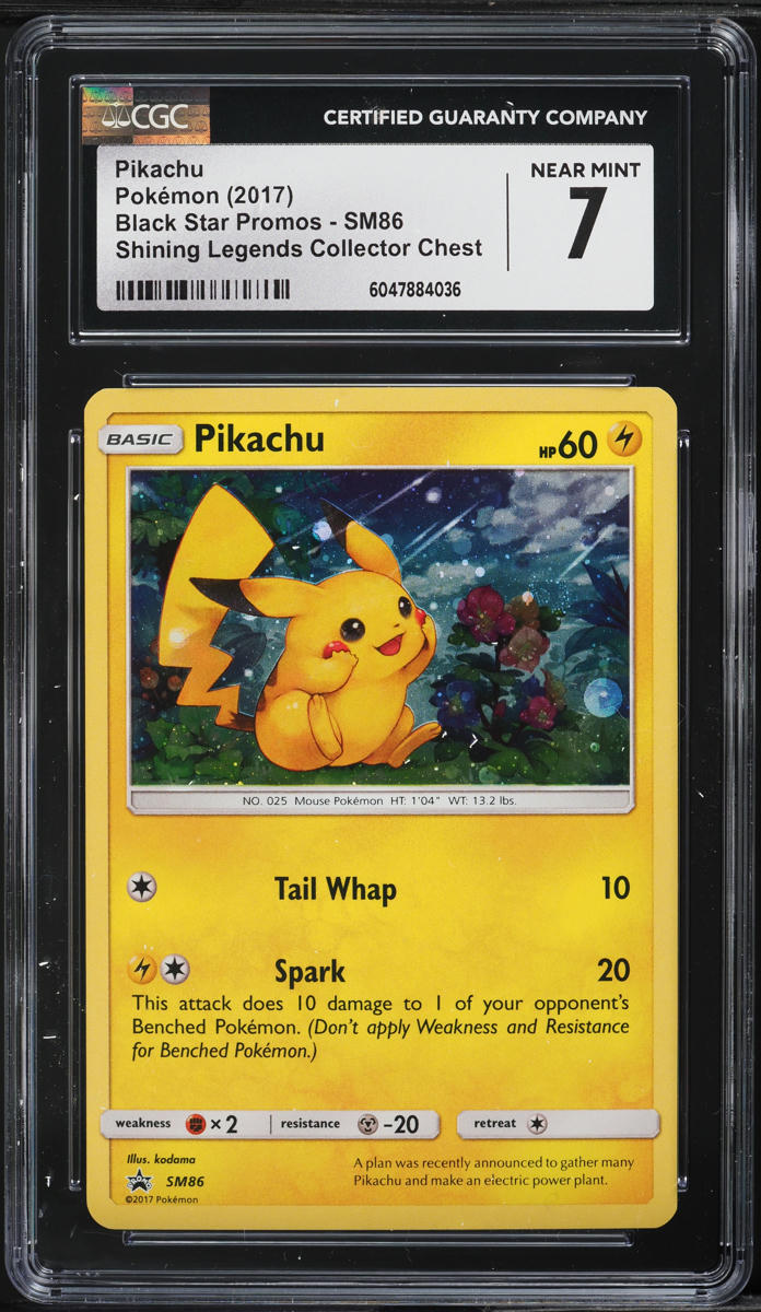 2017 Pokemon SM Black Star Promo Shining Legends Chest Holo Pikachu #SM86 CGC 7