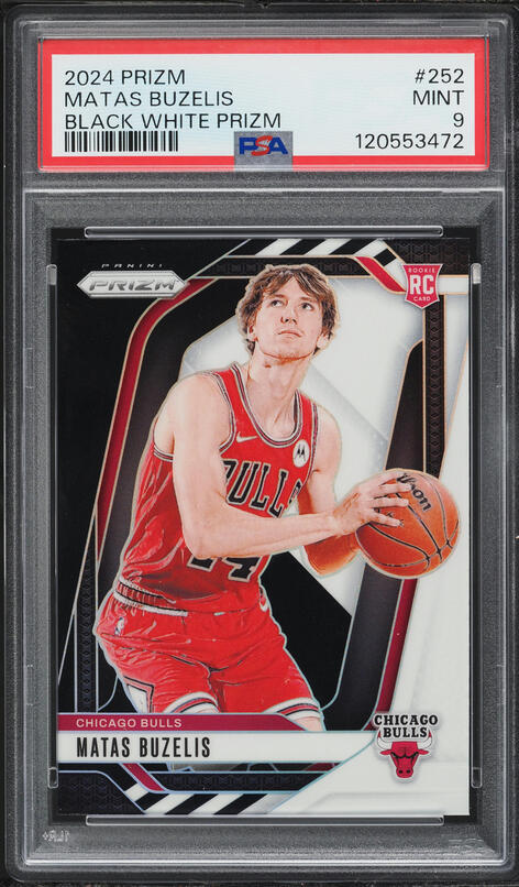 2024 Panini Prizm White Tiger Stripe Matas Buzelis ROOKIE #252 PSA