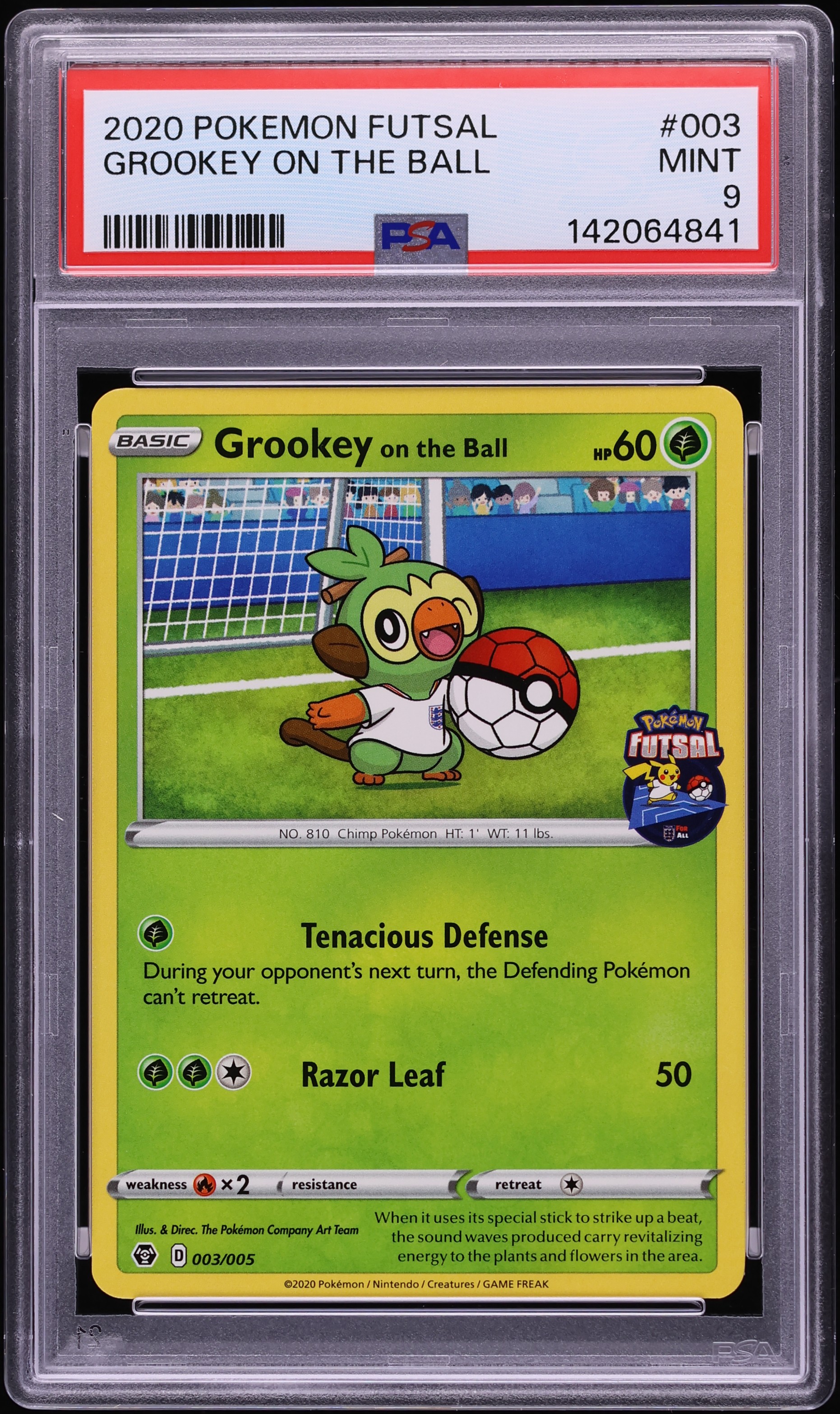 2020 Pokemon Sword & Shield Futsal Grookey On The Ball #3 PSA 9 MINT