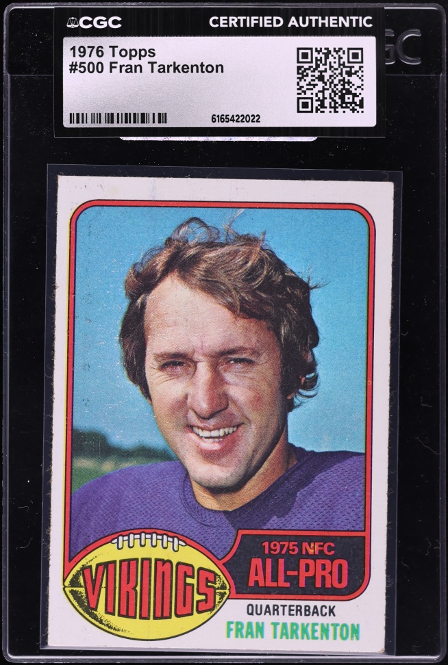 1976 Topps Football Fran Tarkenton #500 CGC AUTH