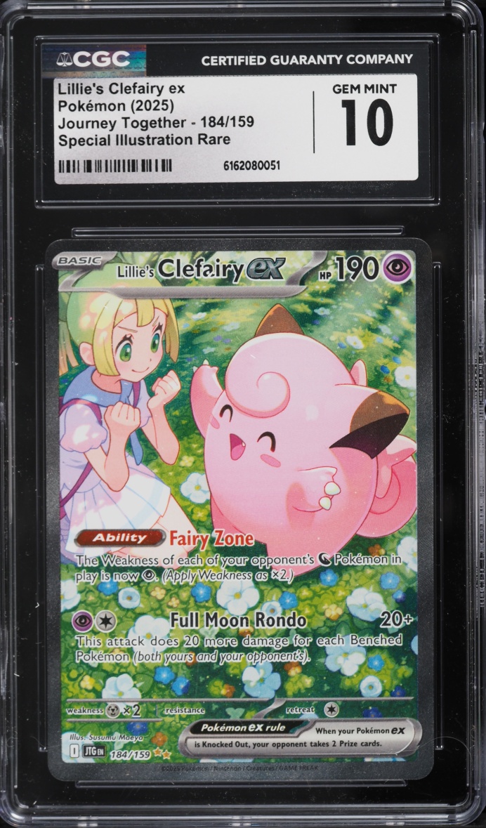 2025 Pokemon Scarlet & Violet Journey Together SIR Lillie's Clefairy Ex #184 CGC 10 GEM MINT