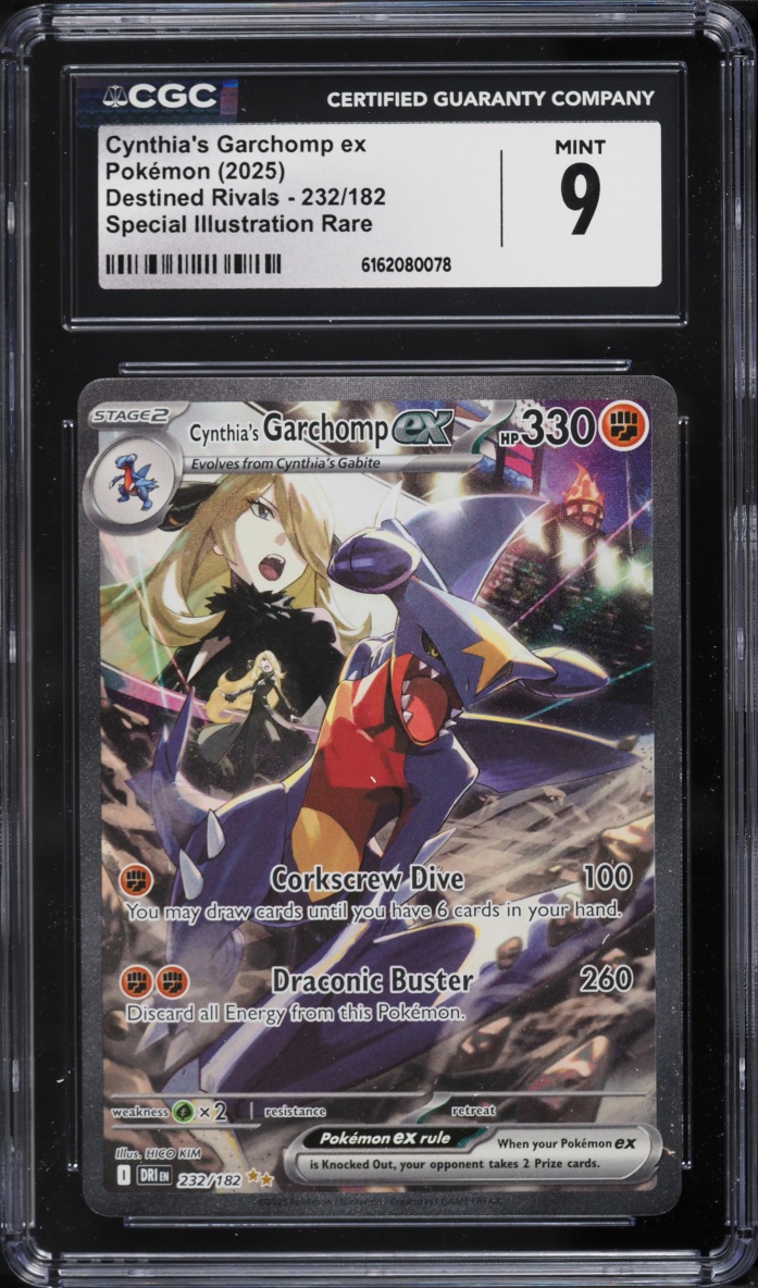 2025 Pokemon Scarlet & Violet Destined Rivals SIR Cynthia's Garchomp Ex #232 CGC 9 MINT