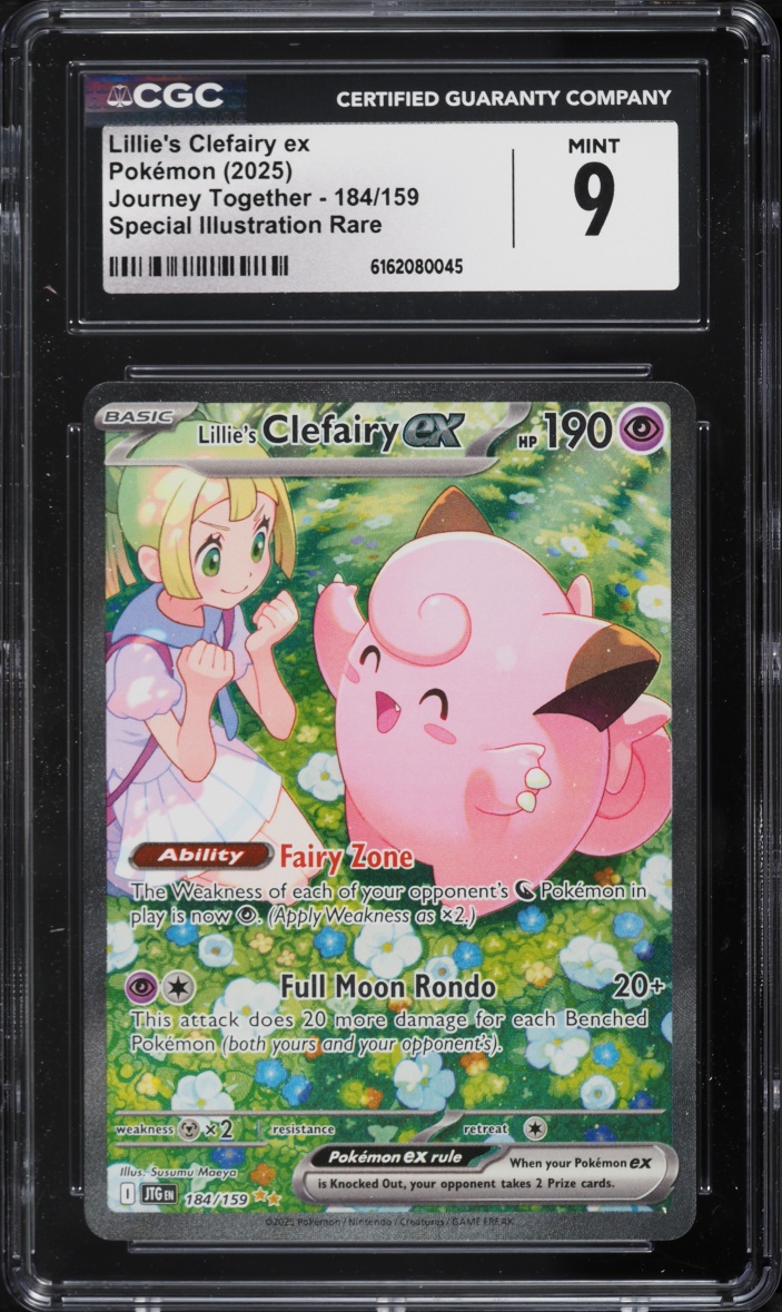 2025 Pokemon Scarlet & Violet Journey Together SIR Lillie's Clefairy Ex #184 CGC 9 MINT