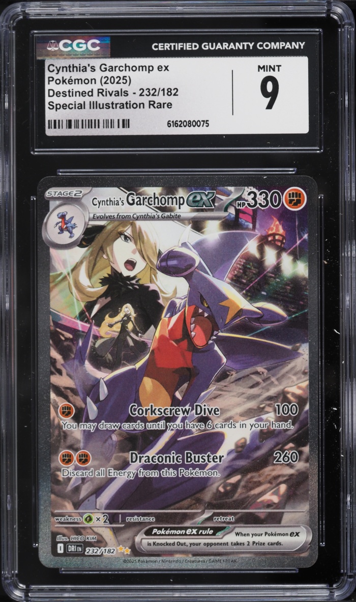 2025 Pokemon Scarlet & Violet Destined Rivals SIR Cynthia's Garchomp Ex #232 CGC 9 MINT