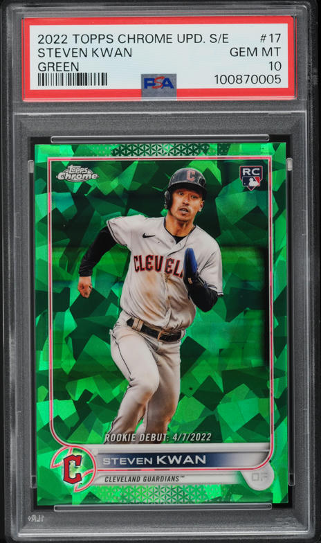 2022 Topps Chrome Update Sapphire Purple Steven Kwan ROOKIE