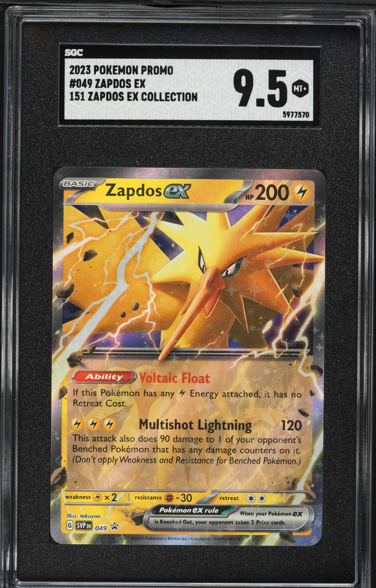 2023 Pokemon Scarlet & Violet Promo 151 EX Collection Holo Zapdos Ex #49 SGC 9.5 MINT+