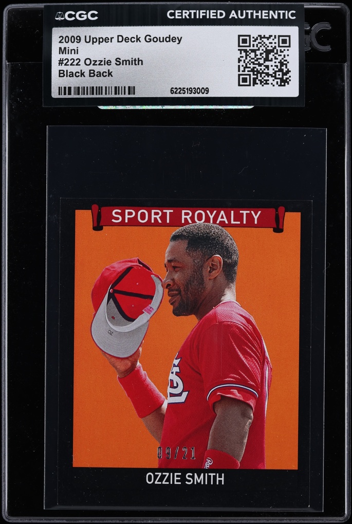 2009 Upper Deck Goudey Mini Black Back Ozzie Smith /21 #222 CGC AUTH