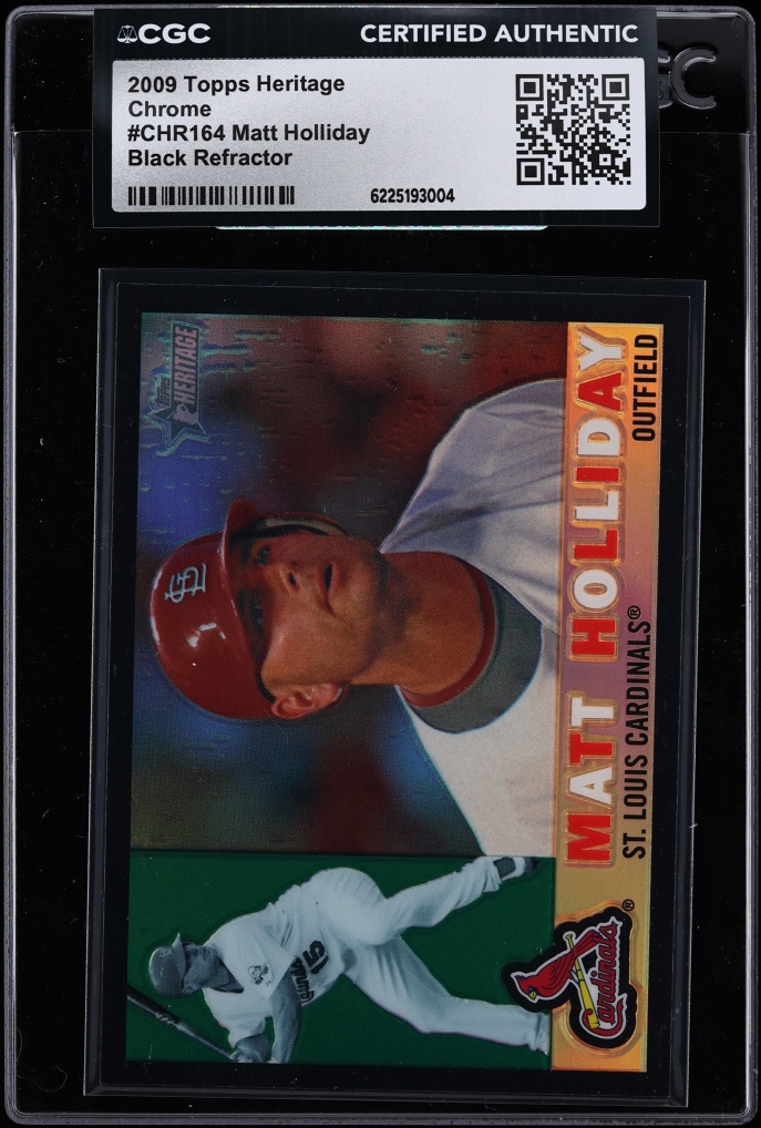 2009 Topps Heritage Chrome Black Refractor Matt Holliday /60 #CHR164 CGC AUTH